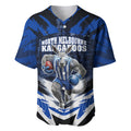 Personalised North Melbourne Kangaroos Football Baseball Jersey Fierce Kangaroo Mascot 3D Grunge City Art