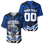 Personalised North Melbourne Kangaroos Football Baseball Jersey Fierce Kangaroo Mascot 3D Grunge City Art