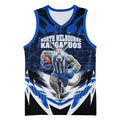 Personalised North Melbourne Kangaroos Football Basketball Jersey Fierce Kangaroo Mascot 3D Grunge City Art