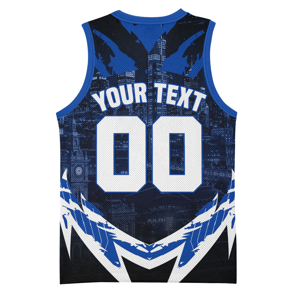 Personalised North Melbourne Kangaroos Football Basketball Jersey Fierce Kangaroo Mascot 3D Grunge City Art