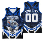 Personalised North Melbourne Kangaroos Football Basketball Jersey Fierce Kangaroo Mascot 3D Grunge City Art