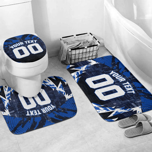 Personalised North Melbourne Kangaroos Football Bathroom Set Fierce Kangaroo Mascot 3D Grunge City Art