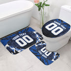 Personalised North Melbourne Kangaroos Football Bathroom Set Fierce Kangaroo Mascot 3D Grunge City Art