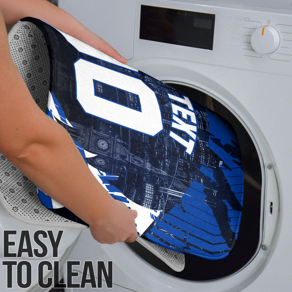 Personalised North Melbourne Kangaroos Football Bathroom Set Fierce Kangaroo Mascot 3D Grunge City Art