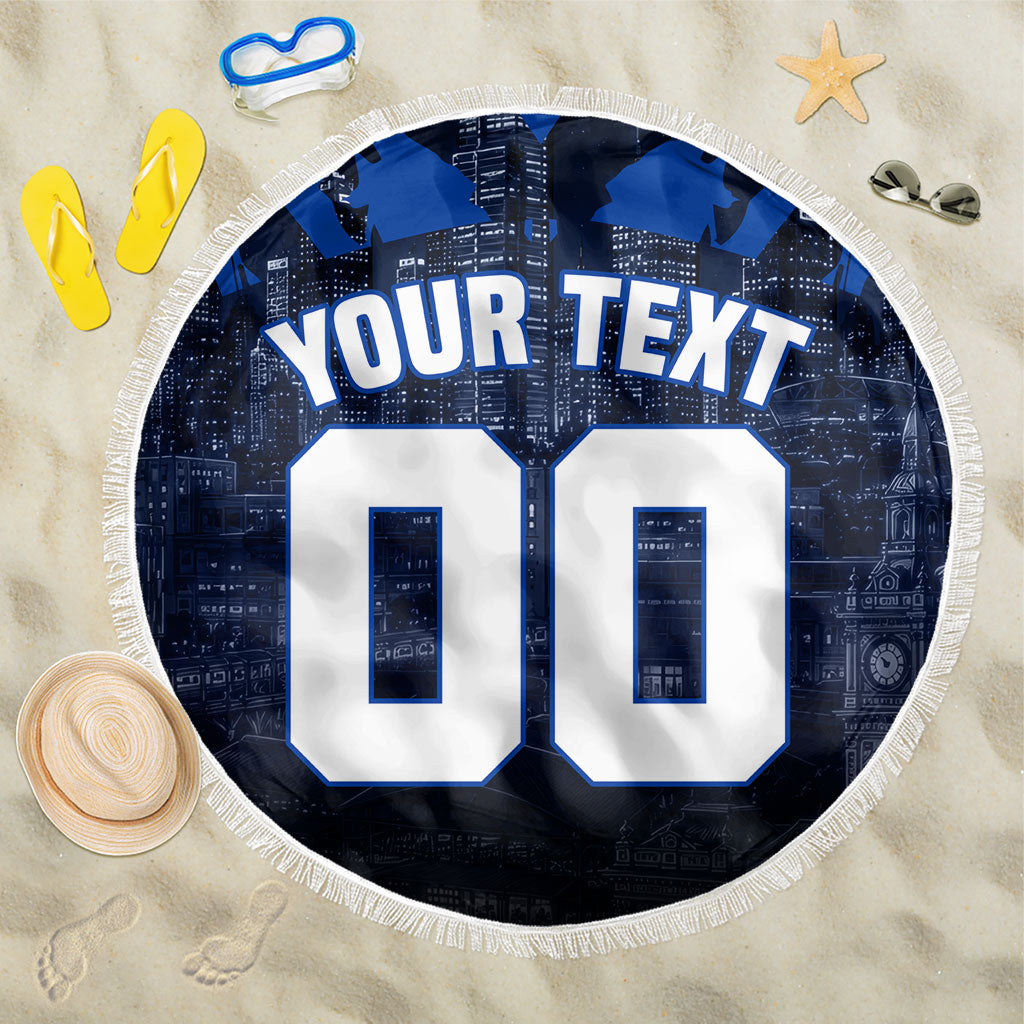 Personalised North Melbourne Kangaroos Football Beach Blanket Fierce Kangaroo Mascot 3D Grunge City Art