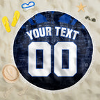 Personalised North Melbourne Kangaroos Football Beach Blanket Fierce Kangaroo Mascot 3D Grunge City Art