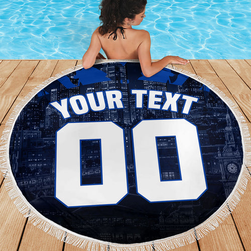 Personalised North Melbourne Kangaroos Football Beach Blanket Fierce Kangaroo Mascot 3D Grunge City Art
