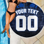 Personalised North Melbourne Kangaroos Football Beach Blanket Fierce Kangaroo Mascot 3D Grunge City Art