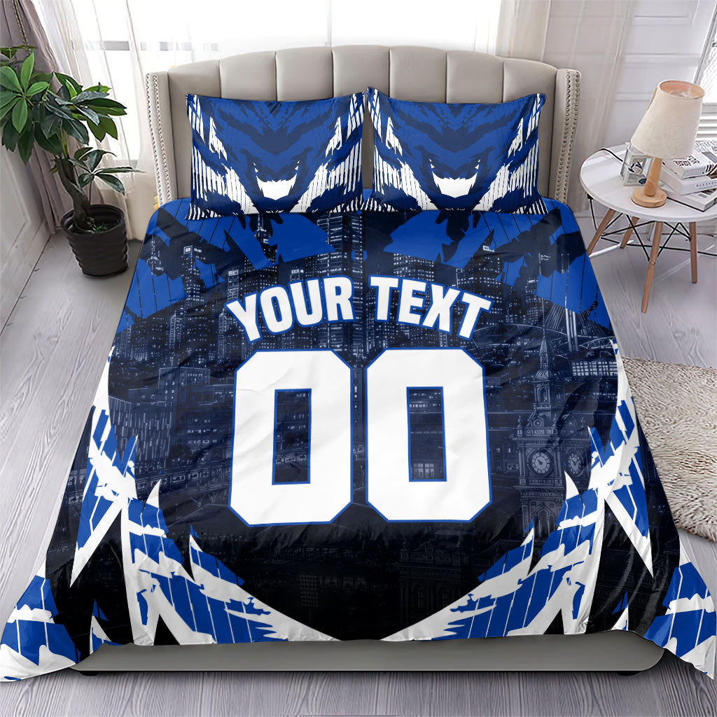 Personalised North Melbourne Kangaroos Football Bedding Set Fierce Kangaroo Mascot 3D Grunge City Art