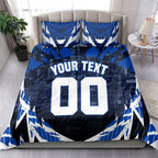 Personalised North Melbourne Kangaroos Football Bedding Set Fierce Kangaroo Mascot 3D Grunge City Art