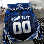 Personalised North Melbourne Kangaroos Football Bedding Set Fierce Kangaroo Mascot 3D Grunge City Art