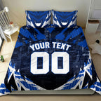 Personalised North Melbourne Kangaroos Football Bedding Set Fierce Kangaroo Mascot 3D Grunge City Art