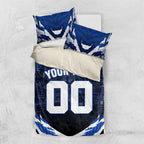 Personalised North Melbourne Kangaroos Football Bedding Set Fierce Kangaroo Mascot 3D Grunge City Art
