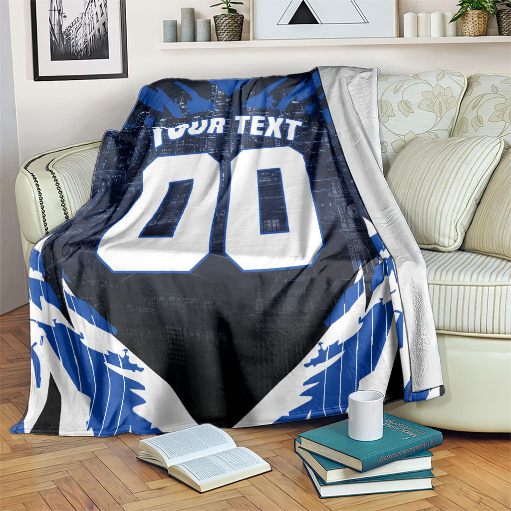 Personalised North Melbourne Kangaroos Football Blanket Fierce Kangaroo Mascot 3D Grunge City Art