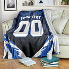 Personalised North Melbourne Kangaroos Football Blanket Fierce Kangaroo Mascot 3D Grunge City Art