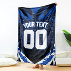 Personalised North Melbourne Kangaroos Football Blanket Fierce Kangaroo Mascot 3D Grunge City Art