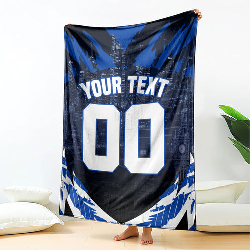 Personalised North Melbourne Kangaroos Football Blanket Fierce Kangaroo Mascot 3D Grunge City Art