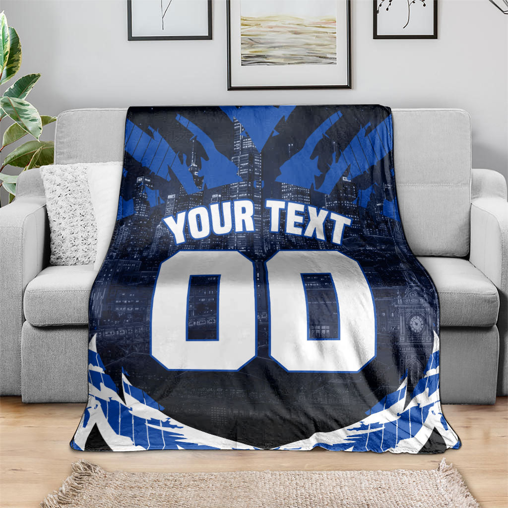 Personalised North Melbourne Kangaroos Football Blanket Fierce Kangaroo Mascot 3D Grunge City Art