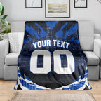 Personalised North Melbourne Kangaroos Football Blanket Fierce Kangaroo Mascot 3D Grunge City Art