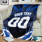 Personalised North Melbourne Kangaroos Football Blanket Fierce Kangaroo Mascot 3D Grunge City Art