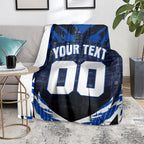 Personalised North Melbourne Kangaroos Football Blanket Fierce Kangaroo Mascot 3D Grunge City Art