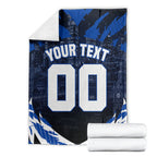 Personalised North Melbourne Kangaroos Football Blanket Fierce Kangaroo Mascot 3D Grunge City Art
