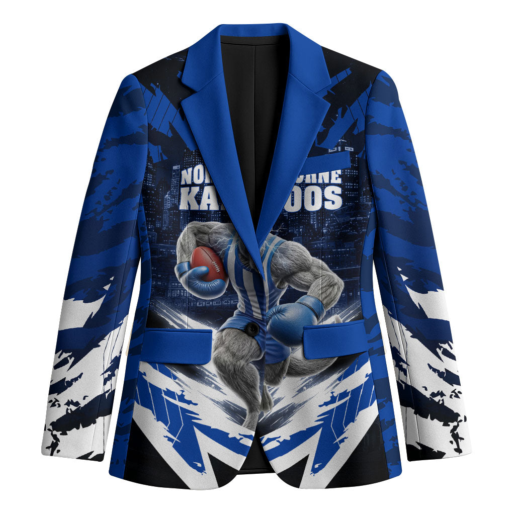 Personalised North Melbourne Kangaroos Football Blazer Fierce Kangaroo Mascot 3D Grunge City Art