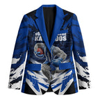 Personalised North Melbourne Kangaroos Football Blazer Fierce Kangaroo Mascot 3D Grunge City Art