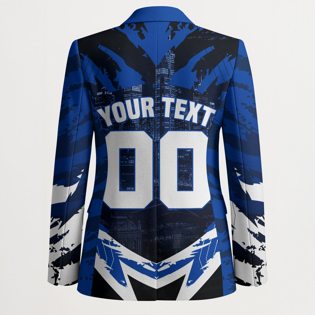 Personalised North Melbourne Kangaroos Football Blazer Fierce Kangaroo Mascot 3D Grunge City Art