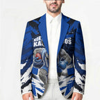 Personalised North Melbourne Kangaroos Football Blazer Fierce Kangaroo Mascot 3D Grunge City Art