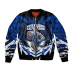 Personalised North Melbourne Kangaroos Football Bomber Jacket Fierce Kangaroo Mascot 3D Grunge City Art