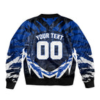 Personalised North Melbourne Kangaroos Football Bomber Jacket Fierce Kangaroo Mascot 3D Grunge City Art