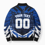 Personalised North Melbourne Kangaroos Football Bomber Puffer Jacket Fierce Kangaroo Mascot 3D Grunge City Art