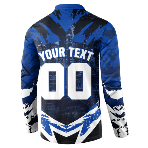 Personalised North Melbourne Kangaroos Football Button Sweatshirt Fierce Kangaroo Mascot 3D Grunge City Art