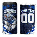 Personalised North Melbourne Kangaroos Football 4 in 1 Can Cooler Tumbler Fierce Kangaroo Mascot 3D Grunge City Art