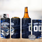 Personalised North Melbourne Kangaroos Football 4 in 1 Can Cooler Tumbler Fierce Kangaroo Mascot 3D Grunge City Art