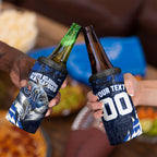 Personalised North Melbourne Kangaroos Football 4 in 1 Can Cooler Tumbler Fierce Kangaroo Mascot 3D Grunge City Art
