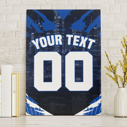 Personalised North Melbourne Kangaroos Football Canvas Wall Art Fierce Kangaroo Mascot 3D Grunge City Art