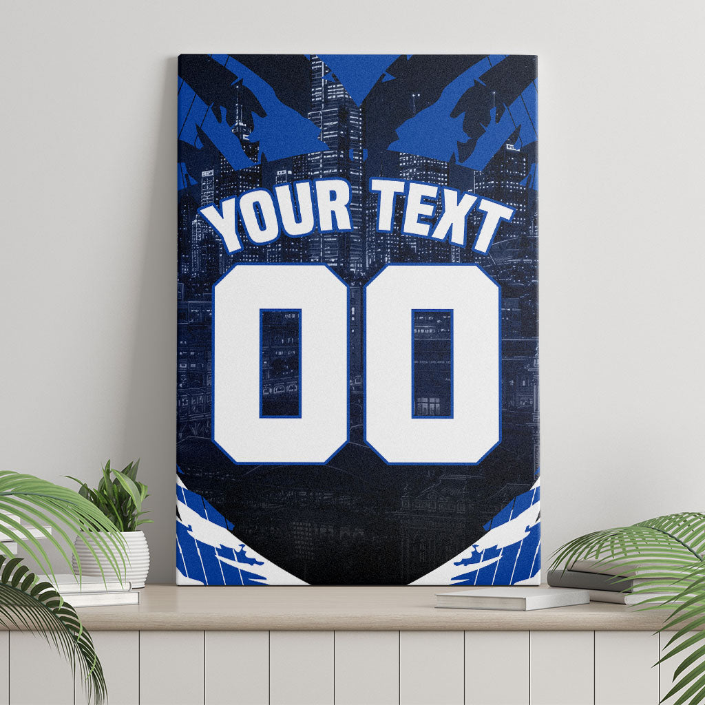 Personalised North Melbourne Kangaroos Football Canvas Wall Art Fierce Kangaroo Mascot 3D Grunge City Art