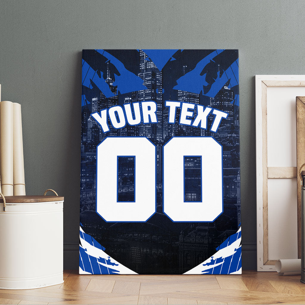 Personalised North Melbourne Kangaroos Football Canvas Wall Art Fierce Kangaroo Mascot 3D Grunge City Art