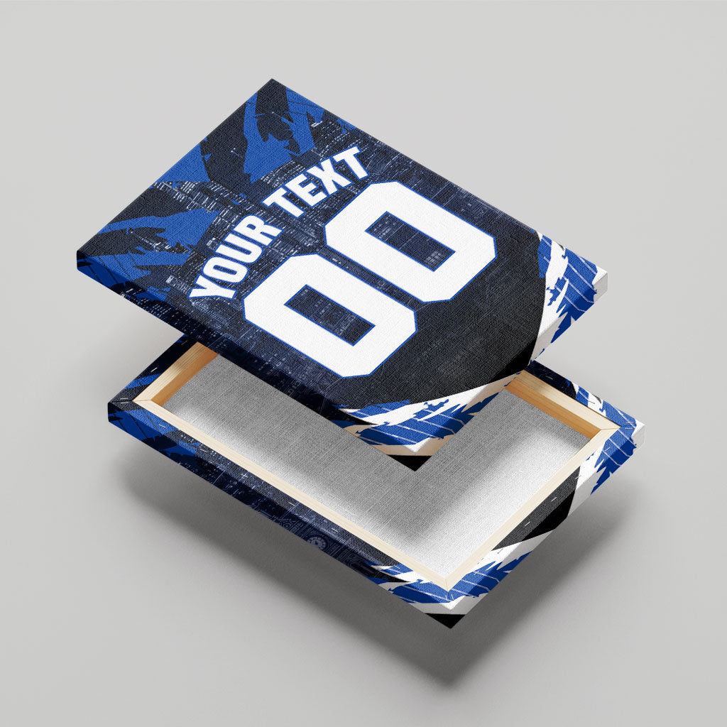 Personalised North Melbourne Kangaroos Football Canvas Wall Art Fierce Kangaroo Mascot 3D Grunge City Art