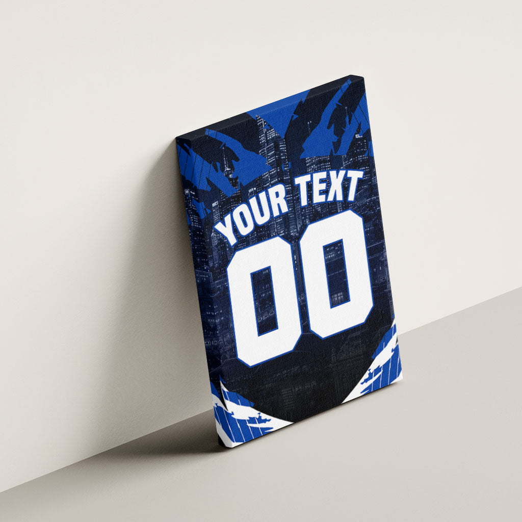 Personalised North Melbourne Kangaroos Football Canvas Wall Art Fierce Kangaroo Mascot 3D Grunge City Art