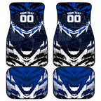 Personalised North Melbourne Kangaroos Football Car Mats Fierce Kangaroo Mascot 3D Grunge City Art