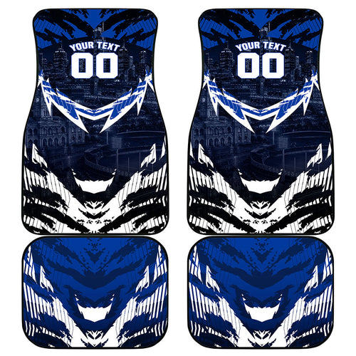 Personalised North Melbourne Kangaroos Football Car Mats Fierce Kangaroo Mascot 3D Grunge City Art