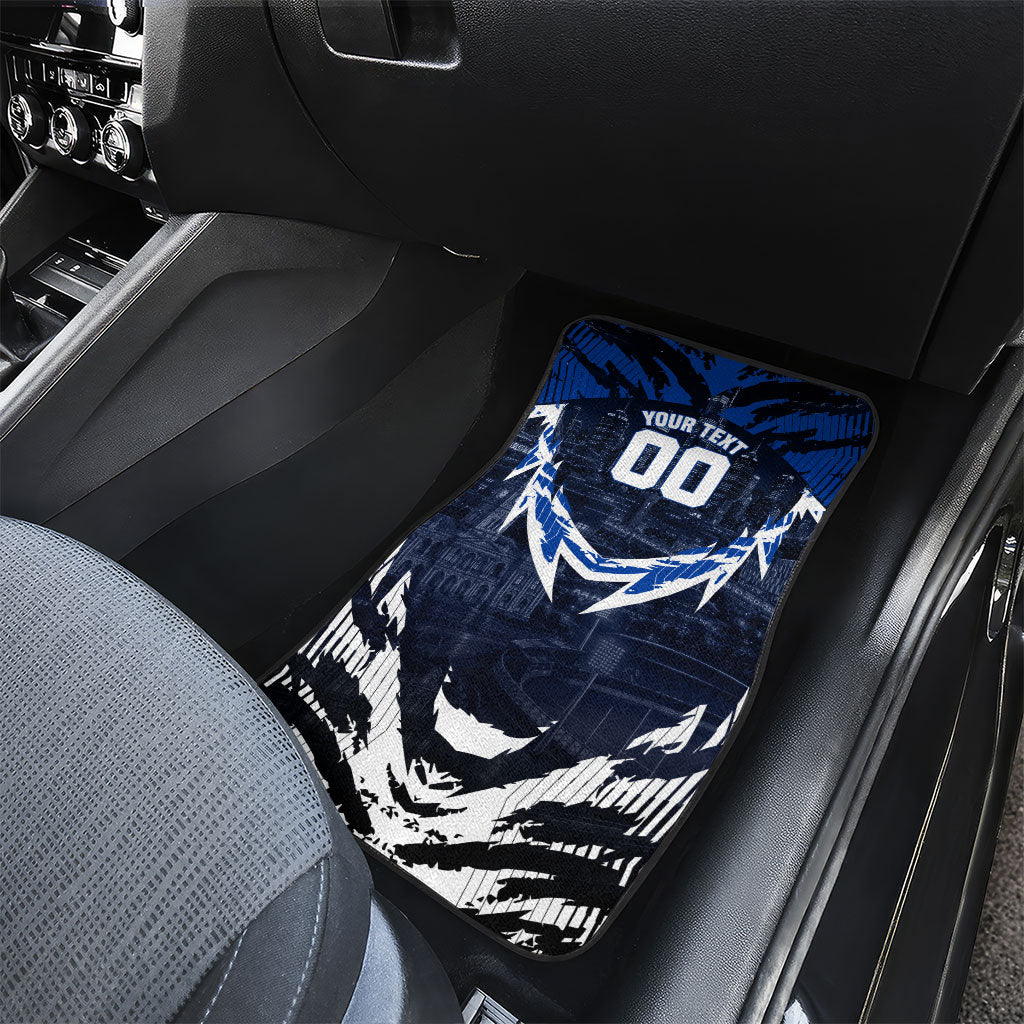 Personalised North Melbourne Kangaroos Football Car Mats Fierce Kangaroo Mascot 3D Grunge City Art