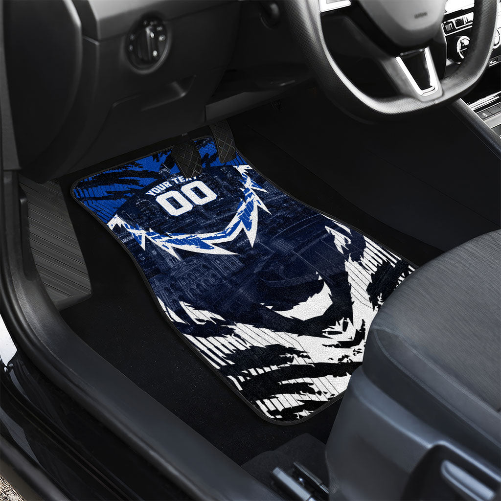 Personalised North Melbourne Kangaroos Football Car Mats Fierce Kangaroo Mascot 3D Grunge City Art