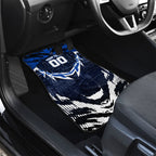 Personalised North Melbourne Kangaroos Football Car Mats Fierce Kangaroo Mascot 3D Grunge City Art