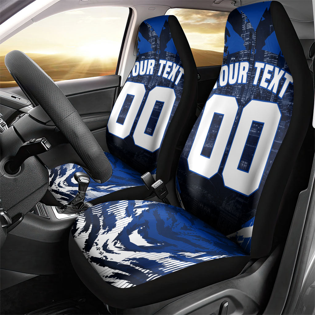 Personalised North Melbourne Kangaroos Football Car Seat Cover Fierce Kangaroo Mascot 3D Grunge City Art