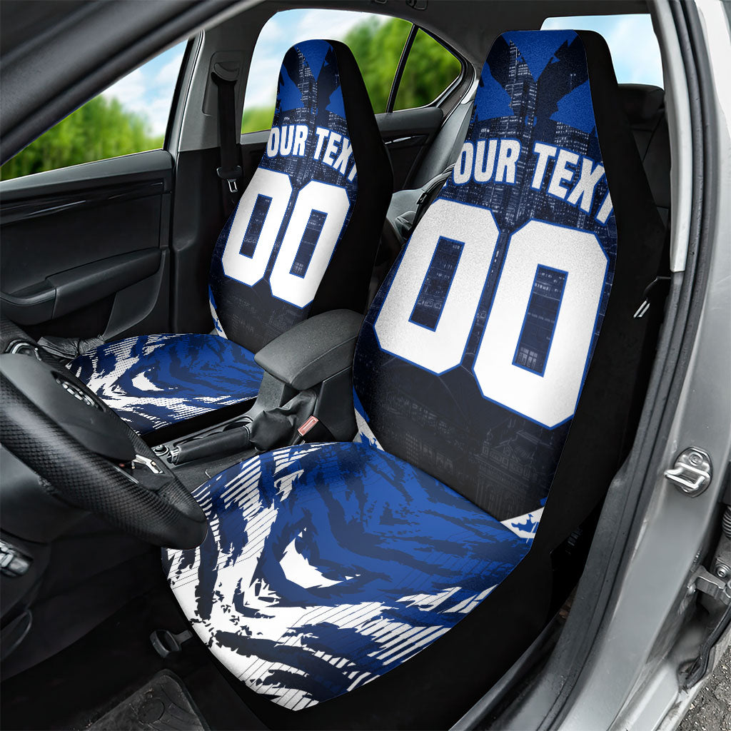 Personalised North Melbourne Kangaroos Football Car Seat Cover Fierce Kangaroo Mascot 3D Grunge City Art