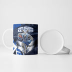 Personalised North Melbourne Kangaroos Football Ceramic Mug Fierce Kangaroo Mascot 3D Grunge City Art